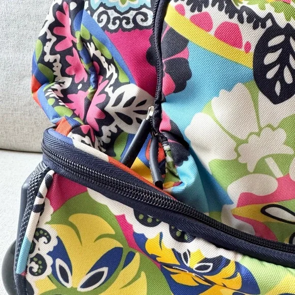 Vera Bradley Rolling Duffle Travel Bag Multicolor Floral - Picture 3 of 16